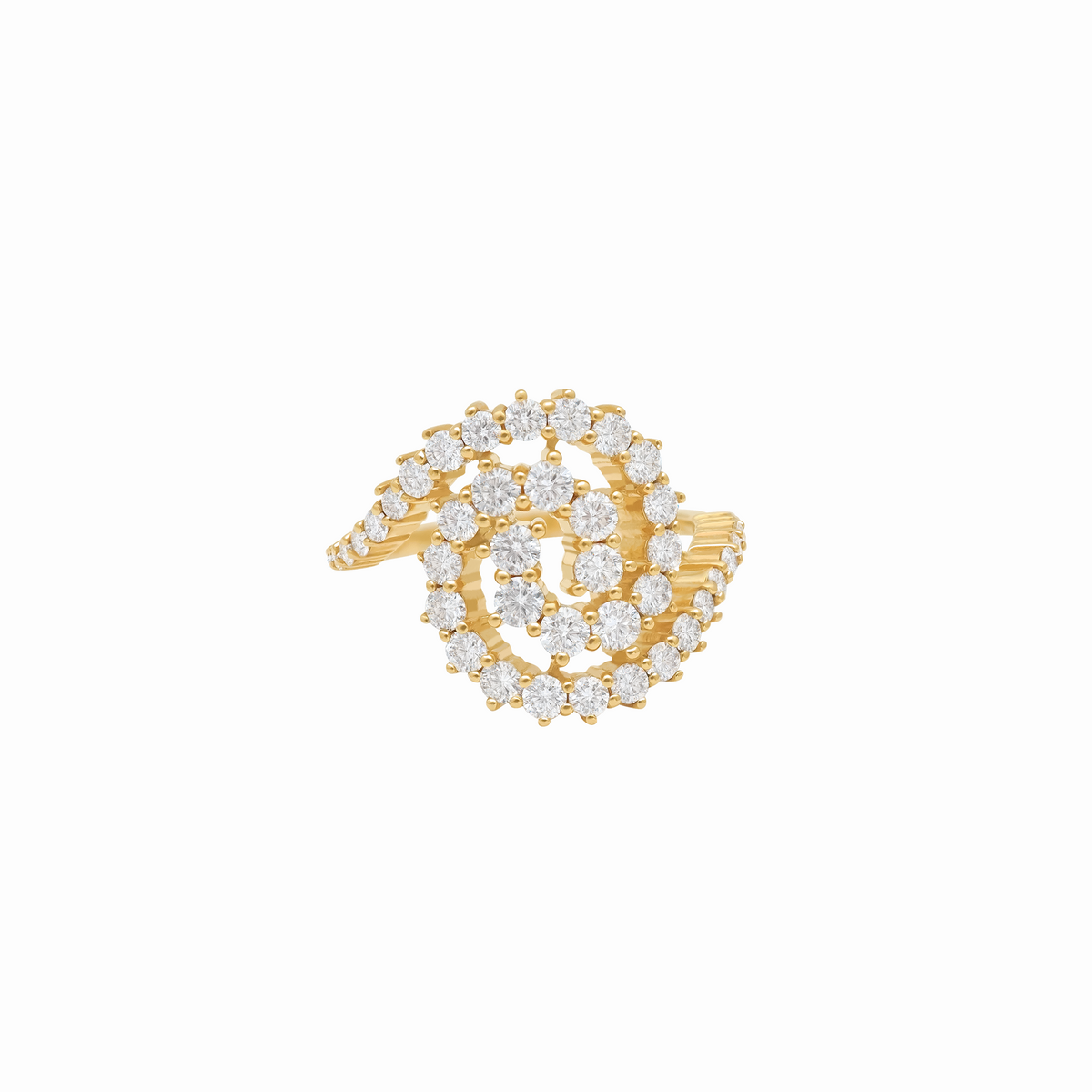Anillo oro amarillo 18K remolino central