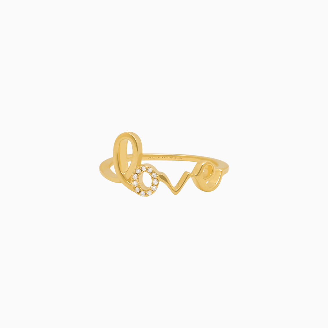 Anillo oro amarillo 18K love con brillantes