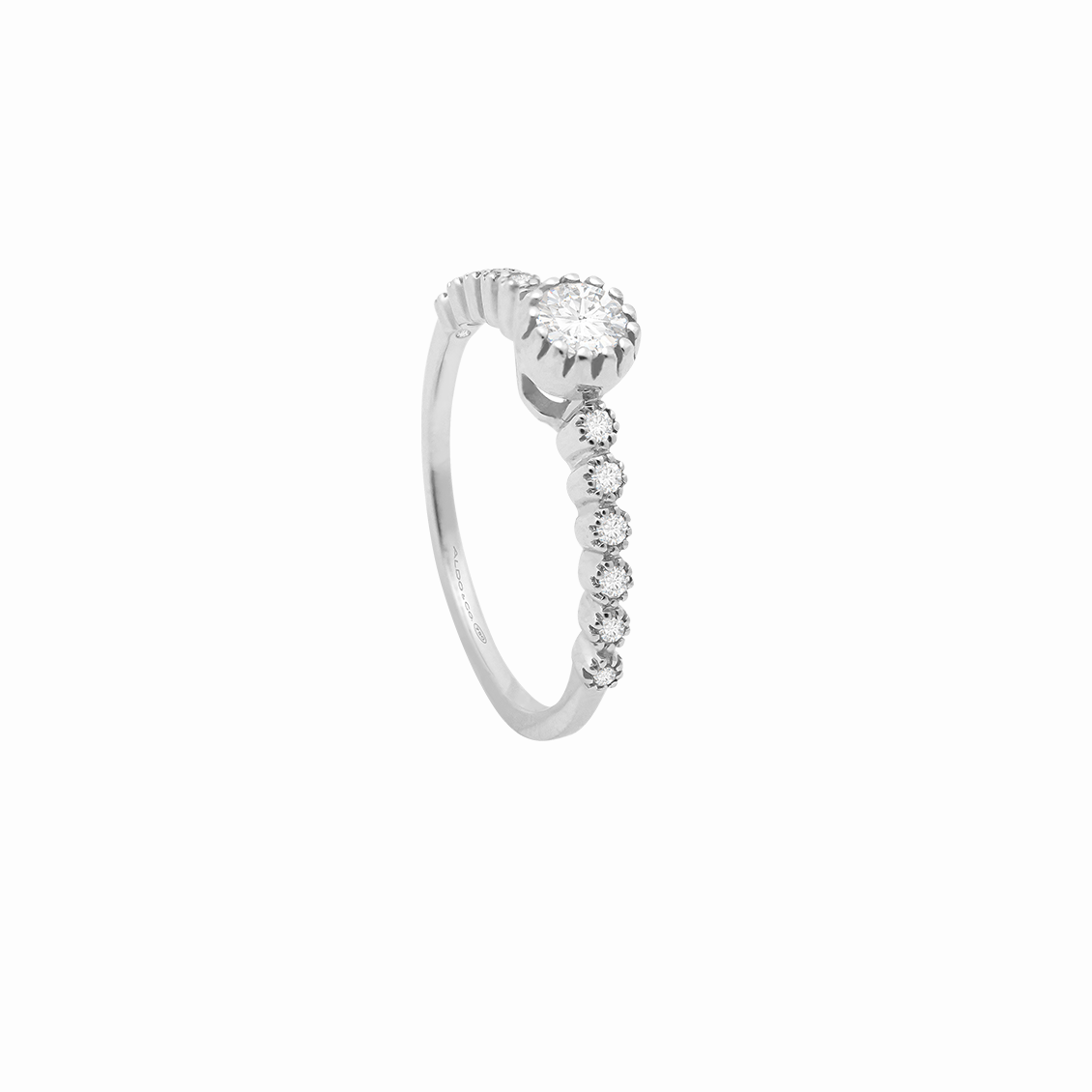 Anillo de compromiso en oro blanco de 18K modelo Clarisse
