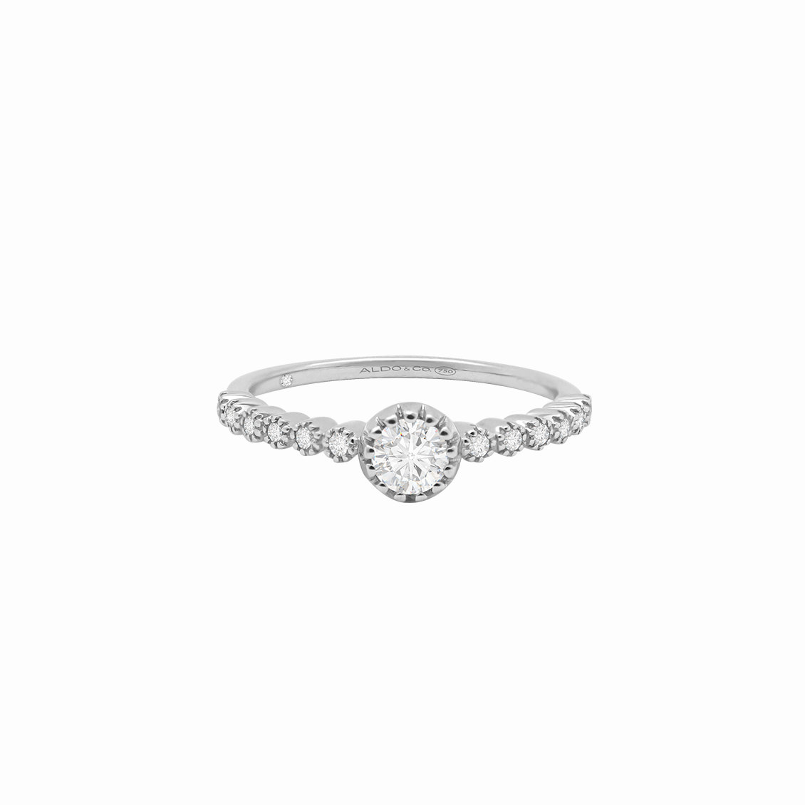 Anillo de compromiso en oro blanco de 18K modelo Clarisse