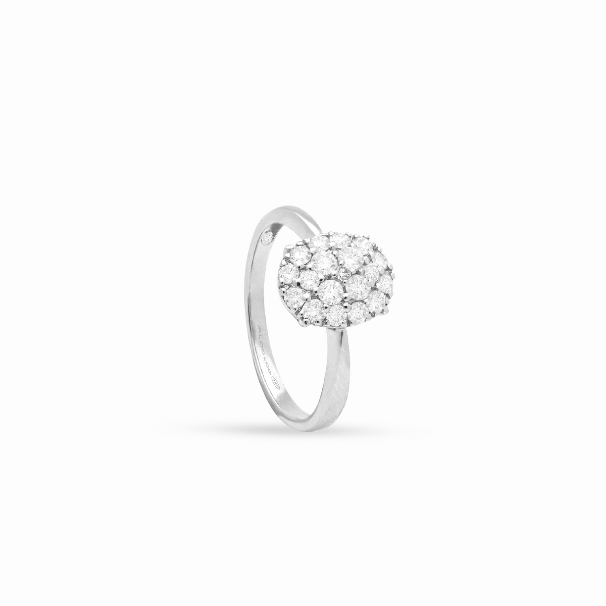 Anillo de compromiso en oro blanco 18K modelo Isadora