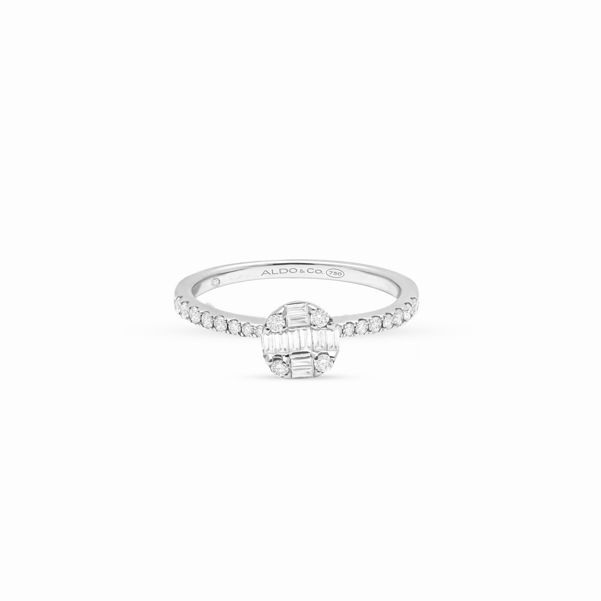 Anillo promesa en oro blanco 18K modelo Amelia