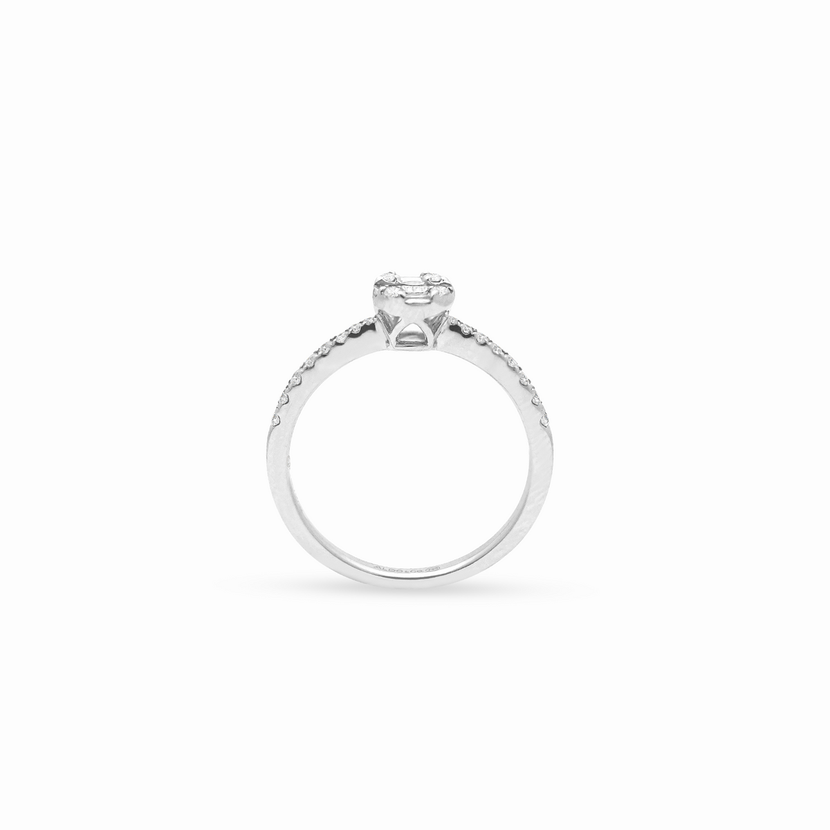 Anillo promesa en oro blanco 18K modelo Amelia