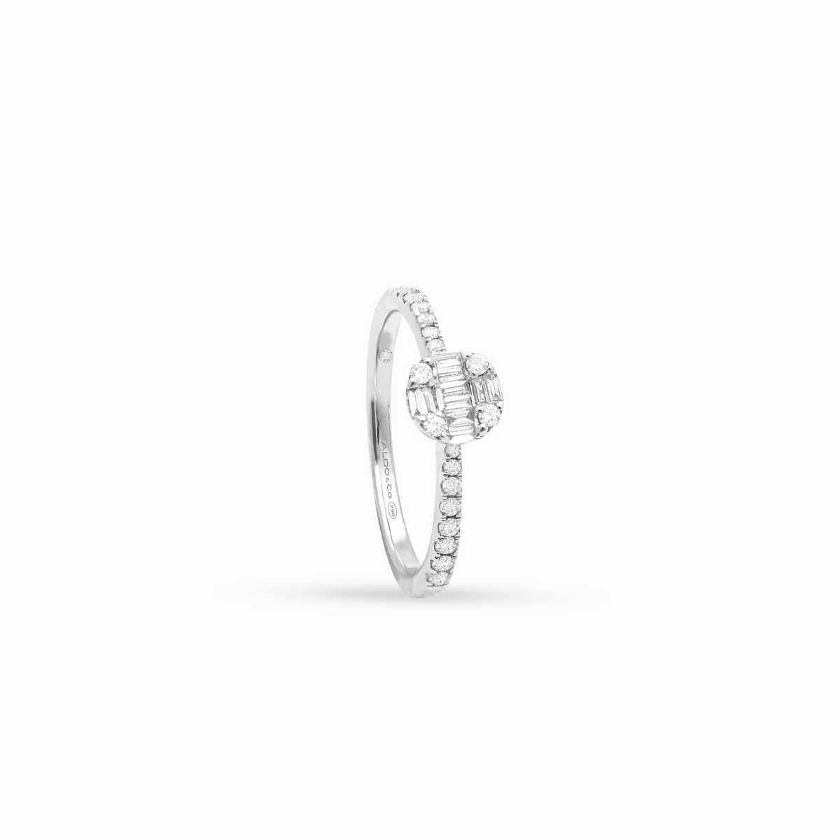 Anillo promesa en oro blanco 18K modelo Amelia
