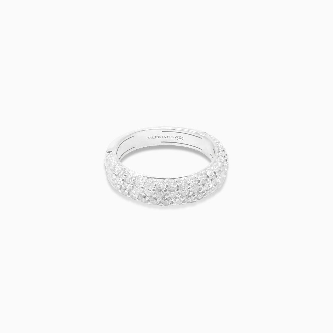 Anillo oro blanco 18K con cuatro hileras de brillantes