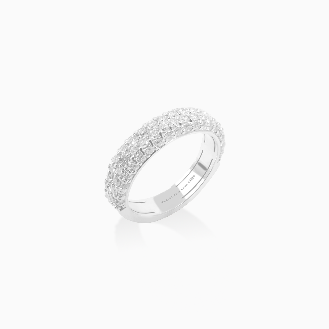 Anillo oro blanco 18K con cuatro hileras de brillantes