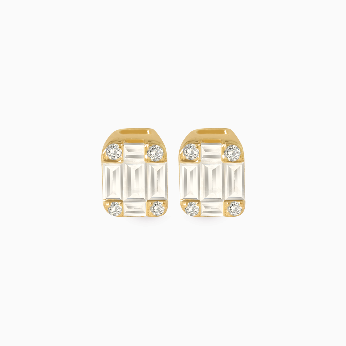 Aretes en oro amarillo de 18K con brillantes