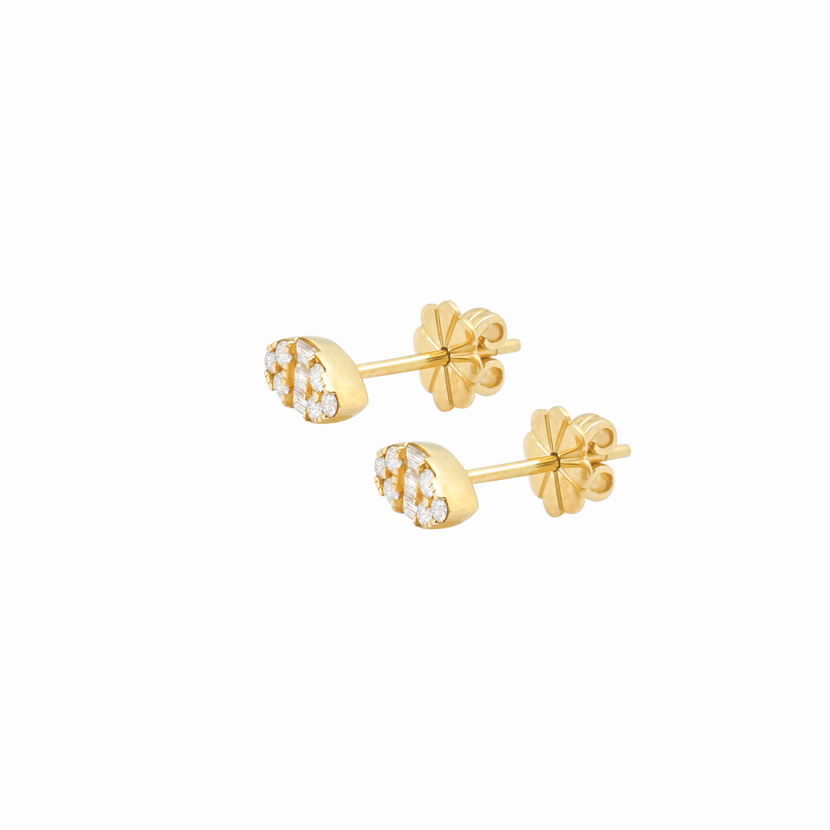 Aretes oro amarillo 18K marquise con brillantes