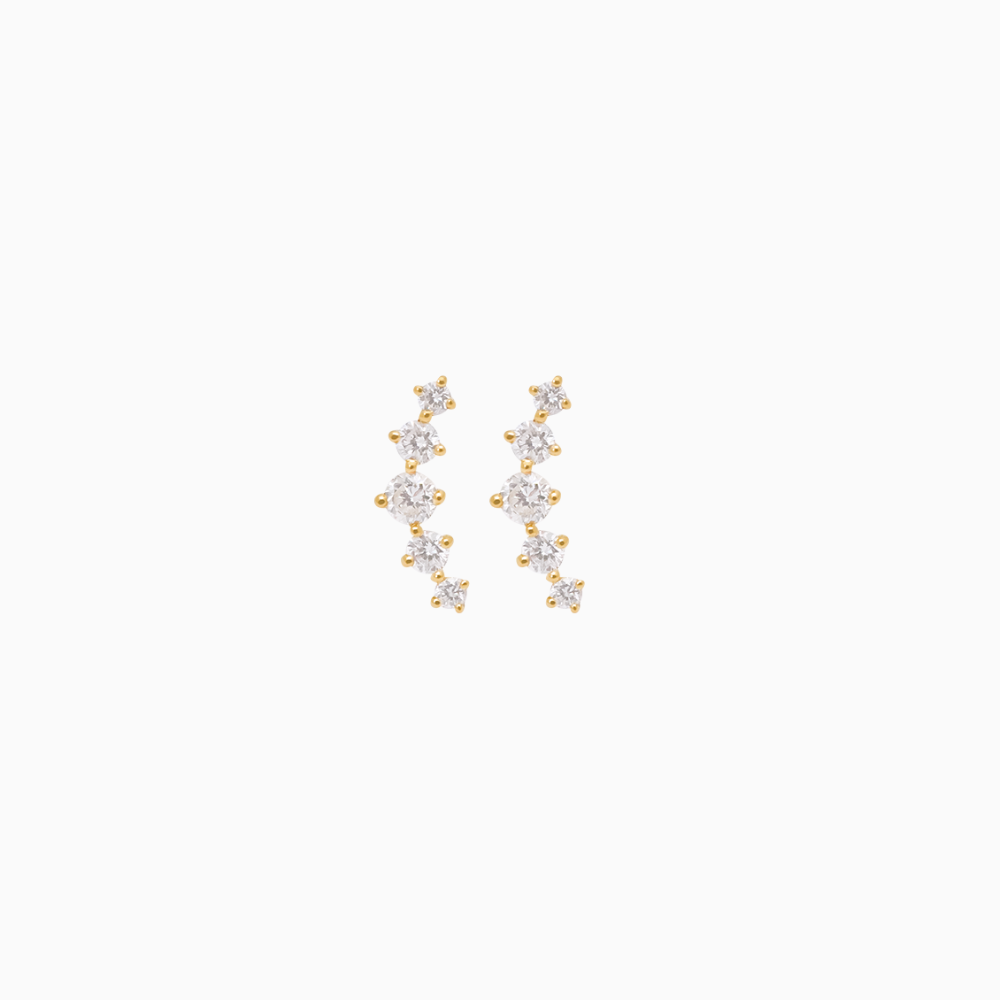 Aretes en oro amarilo de 18K con brillantes