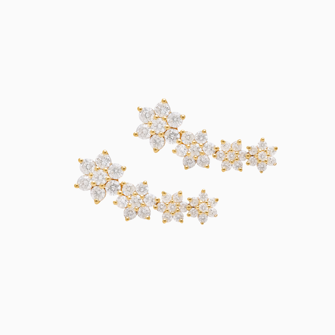 Aretes en oro amarillo 18K con brillantes