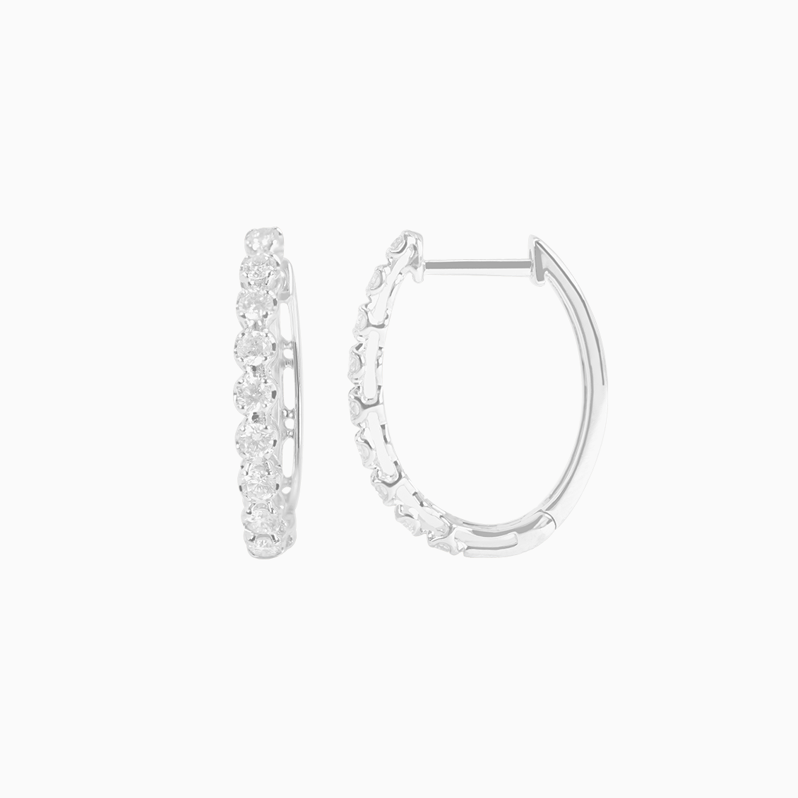 Aretes oro blanco 18K con brillantes