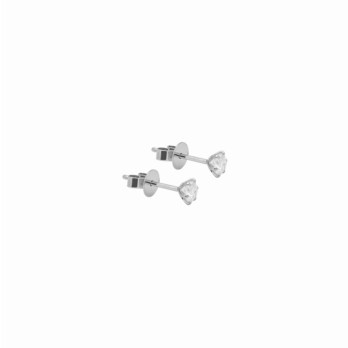 Aretes en Platino 950 solitario eterno 6 uñas con brillantes