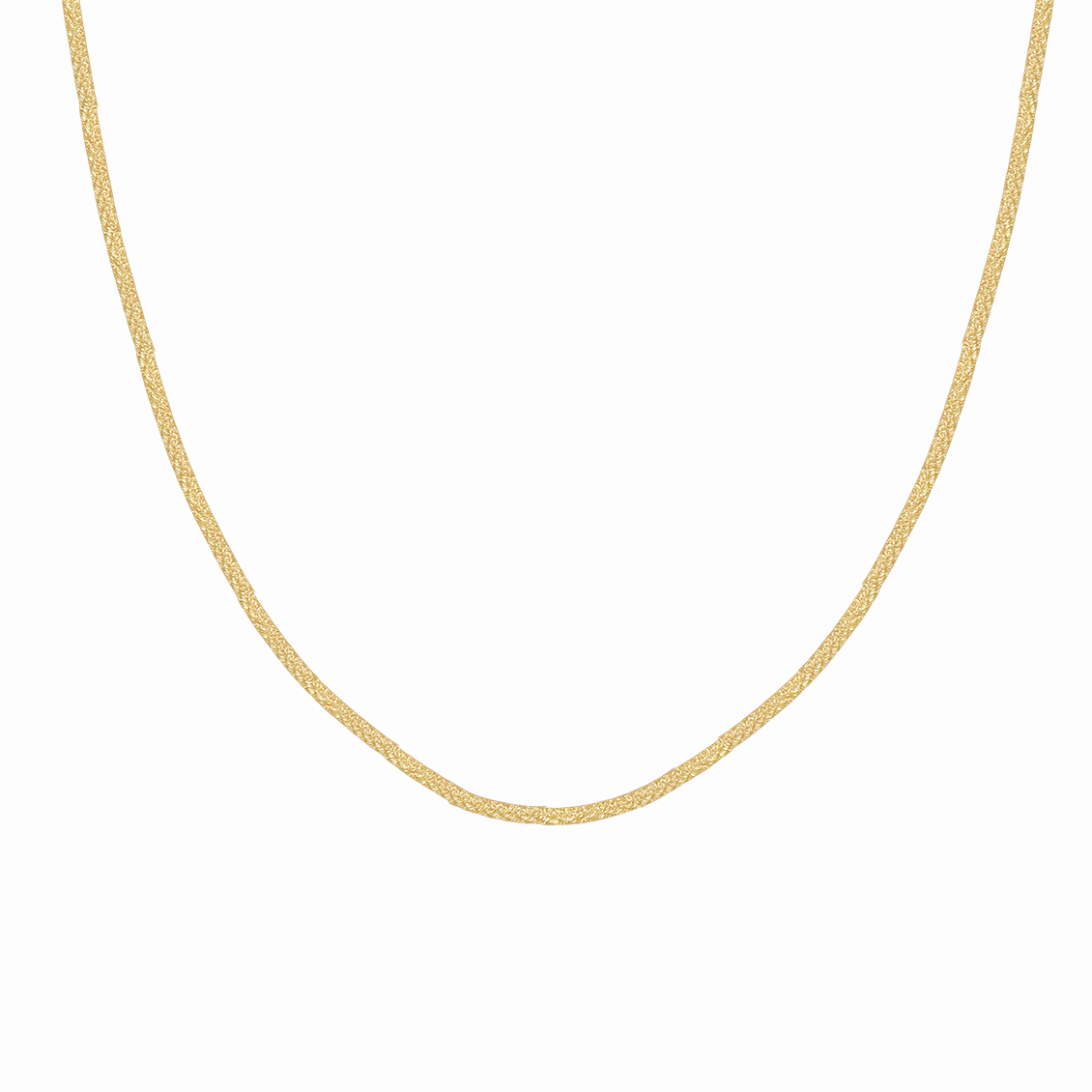 Cadena en oro amarillo 18K snake media caña arenado con brillante