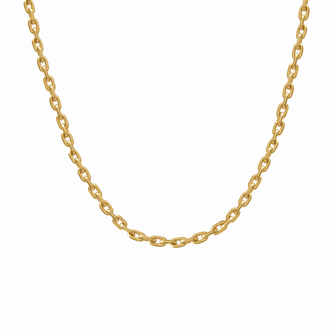 Cadena en oro amarillo 18K tipo marinera de 60 cm con brillante