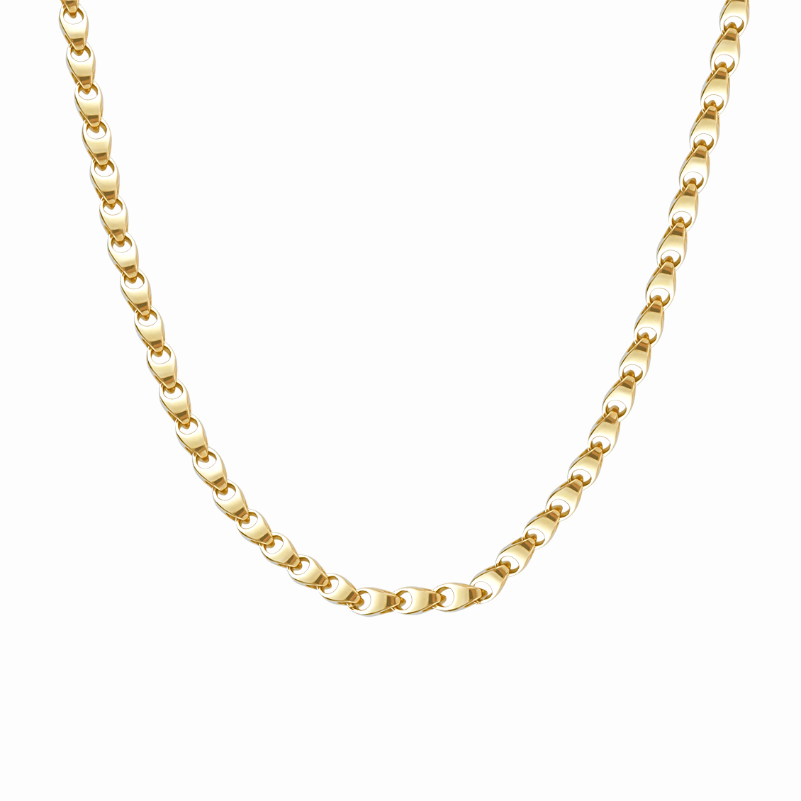 Cadena en oro amarillo 18K eslabones tipo lobster con brillante