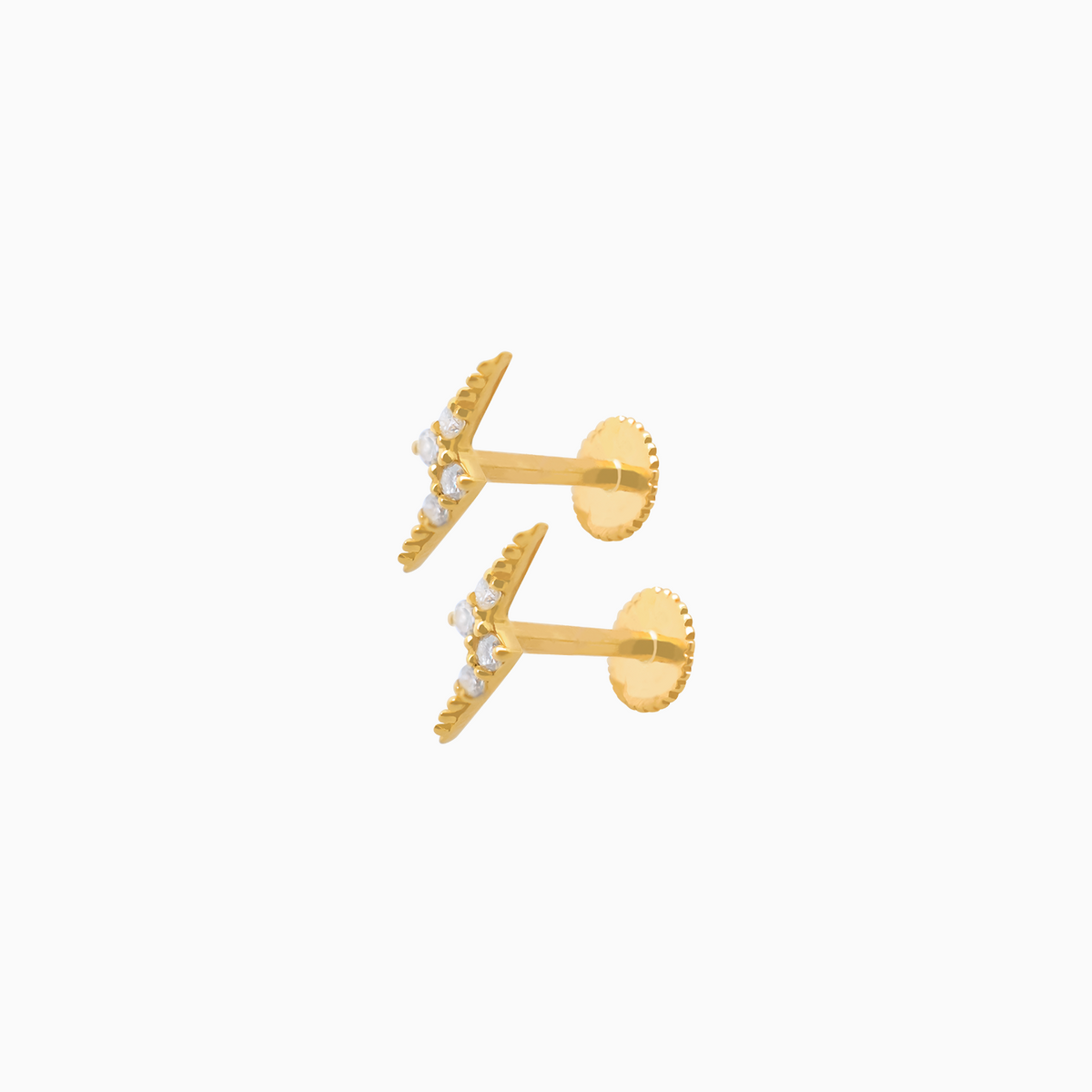 Piercing oro amarillo 18K rayo con brillantes