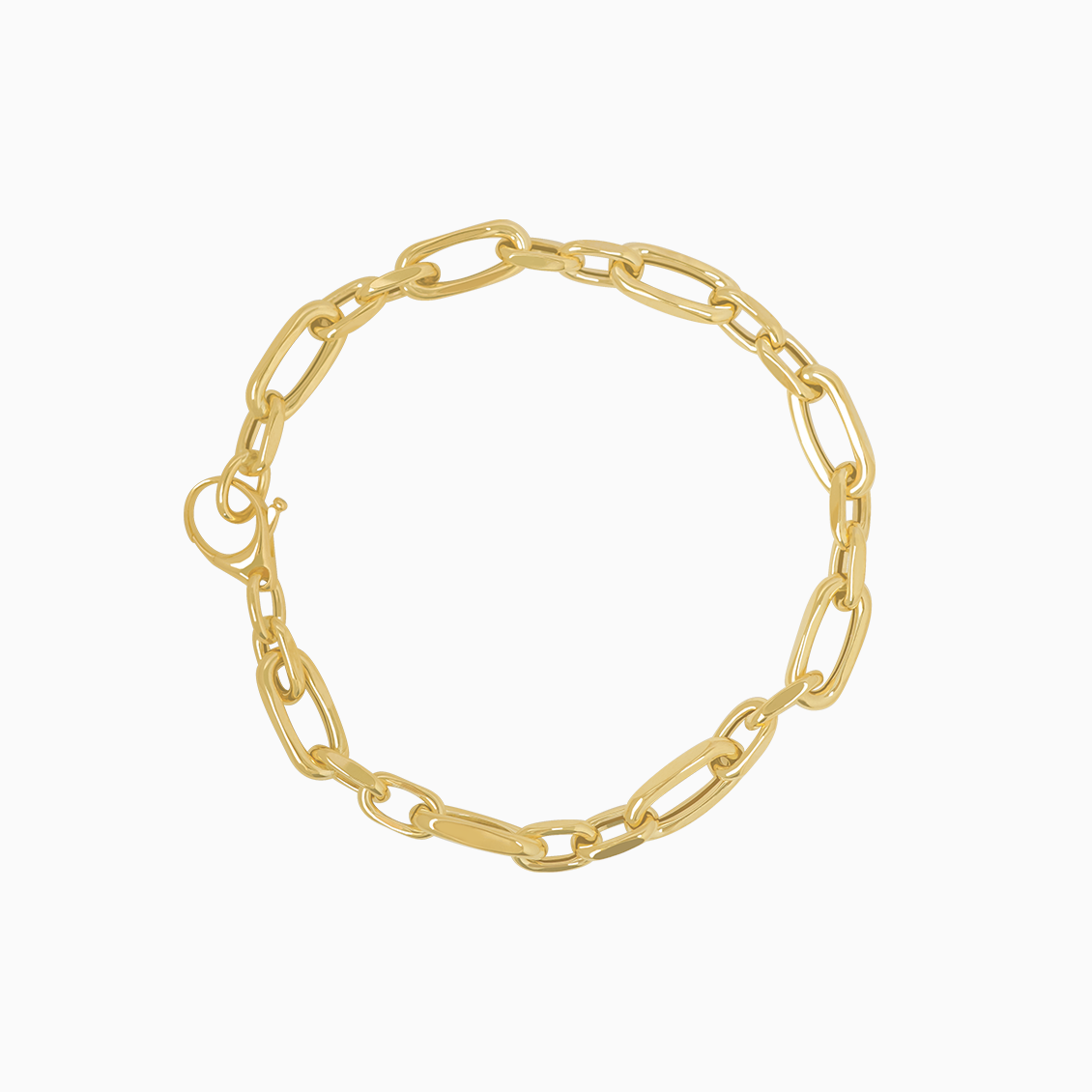 Pulsera en oro amarillo de 18K con eslabones ovales