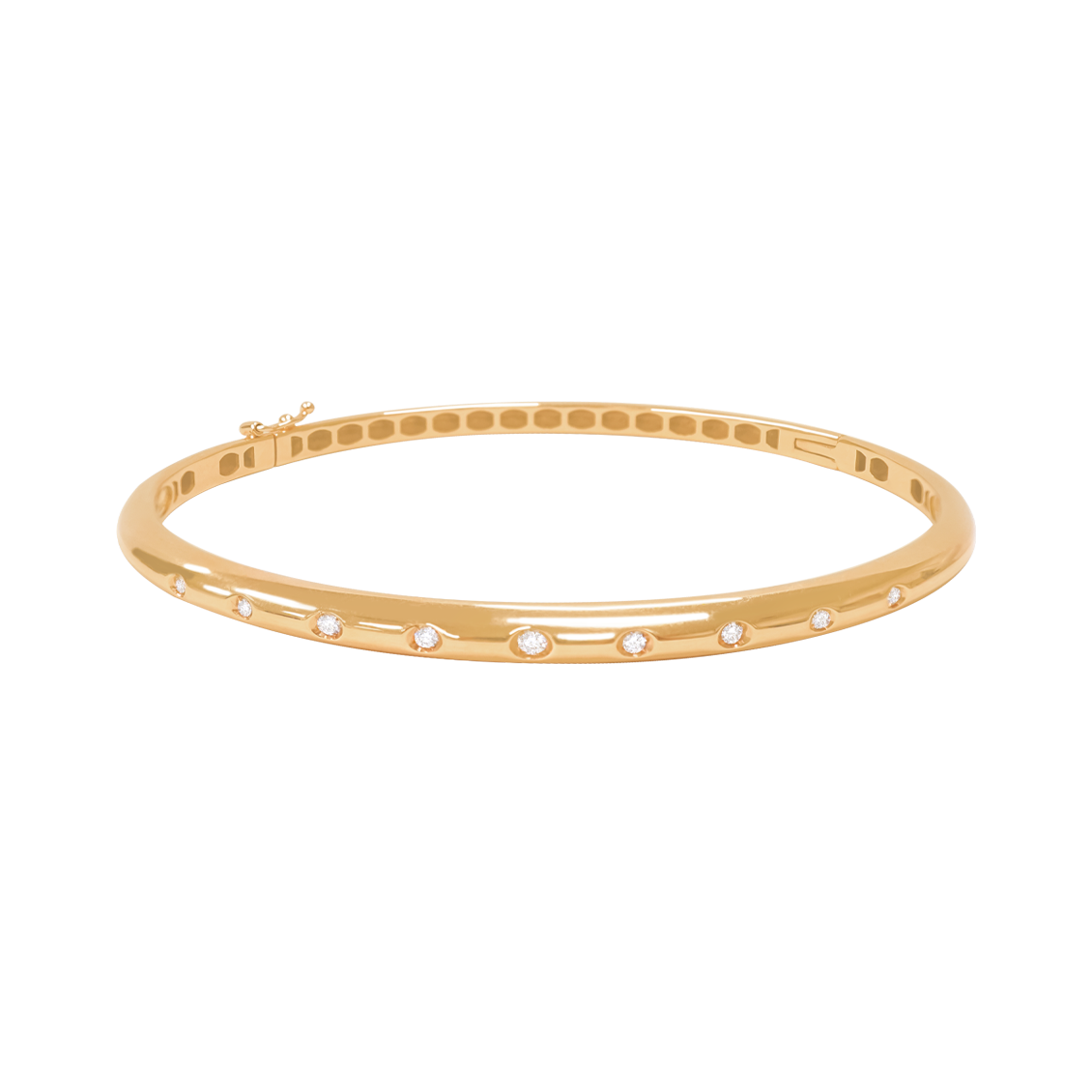 Pulsera oro rosa de 18K bangle con brillantes espaciados
