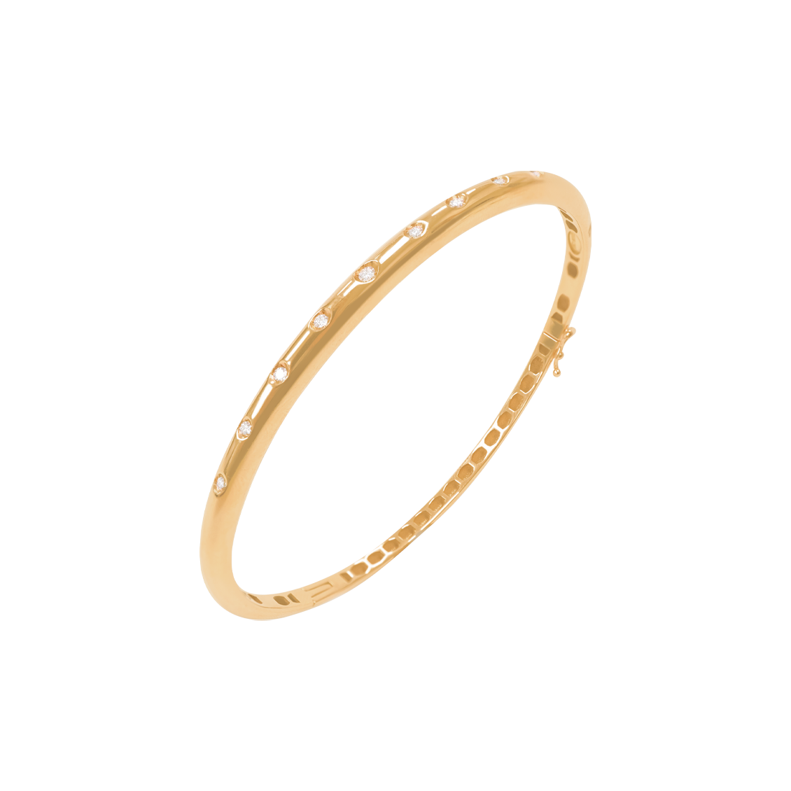 Pulsera oro rosa de 18K bangle con brillantes espaciados