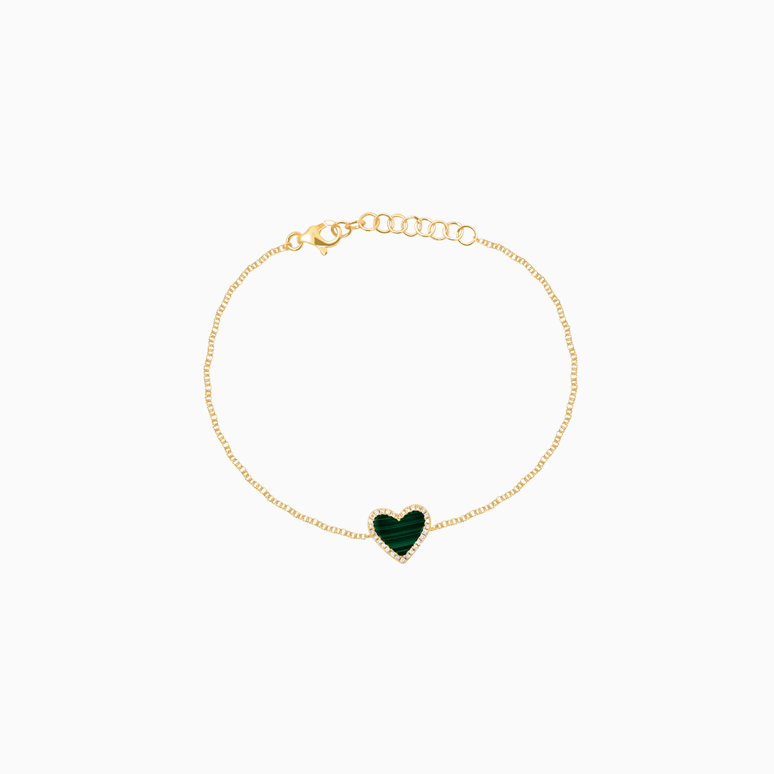 Pulsera oro amarillo 18K con malaquita y brillantes
