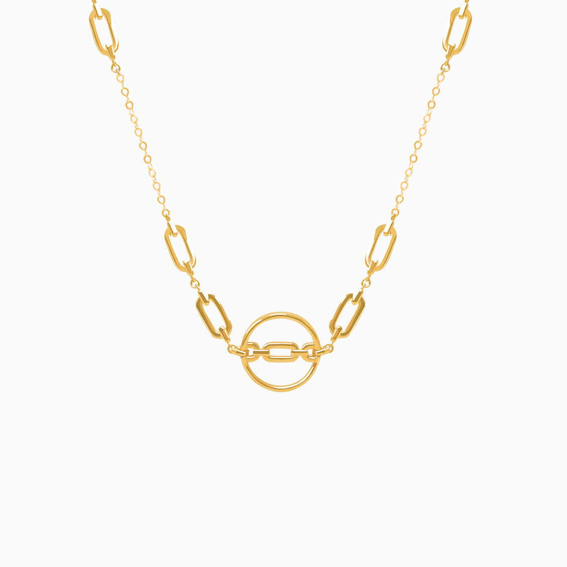 Collar en oro amarillo de 18K con nácar redondo al centro