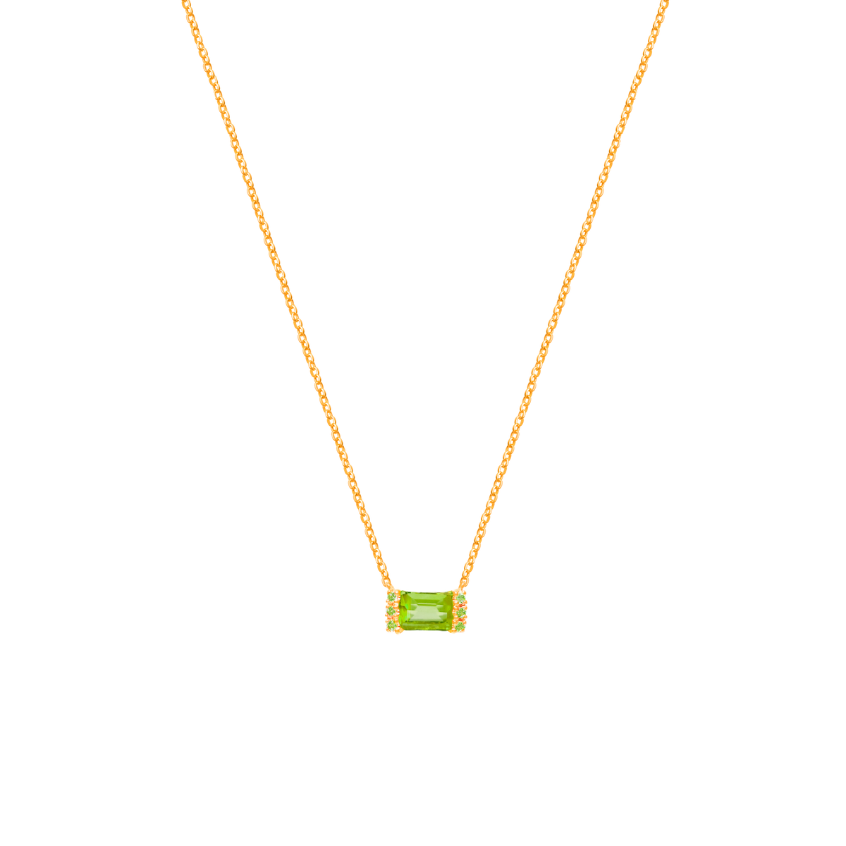 Collar Amelia en oro amarillo de 18K con peridoto corte esmeralda