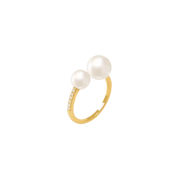 Anillo oro amarillo 18K abierto con terminal perlas - Aldo & Co.