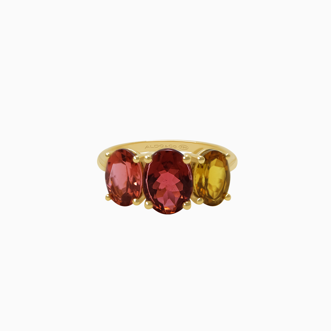 Anillo oro amarillo 18K con tanzanita ovales