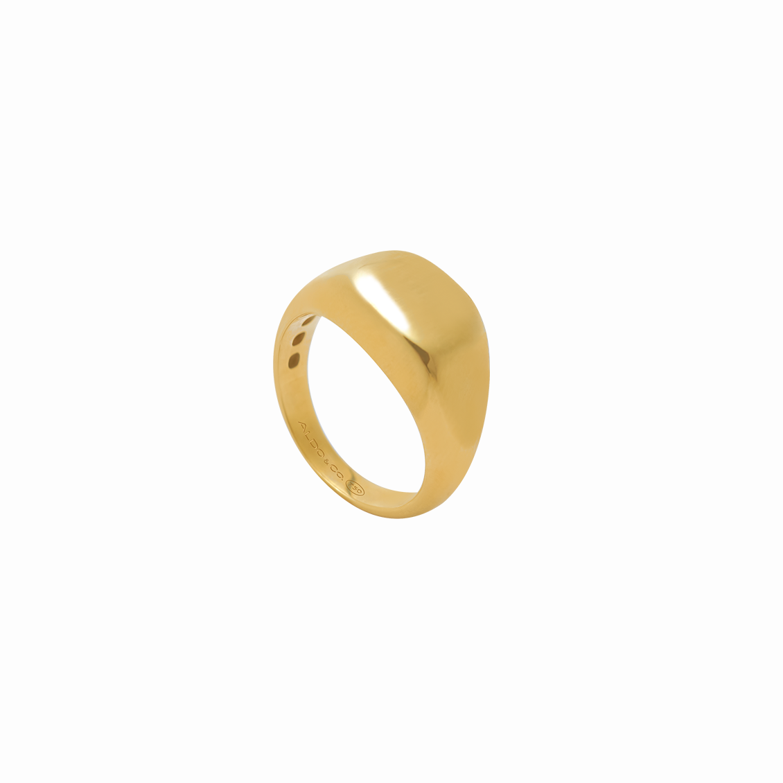 Anillo en oro amarillo 18K chevalier cuadrado bordes redondeados