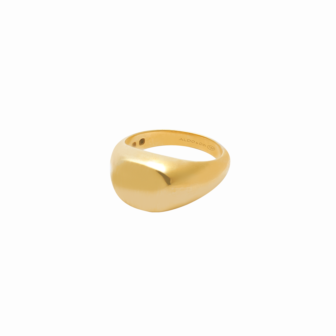 Anillo en oro amarillo 18K chevalier cuadrado bordes redondeados