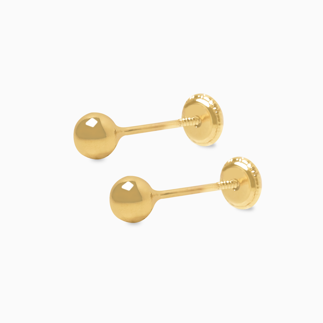 Aretes en oro amarillo de 18K bombita