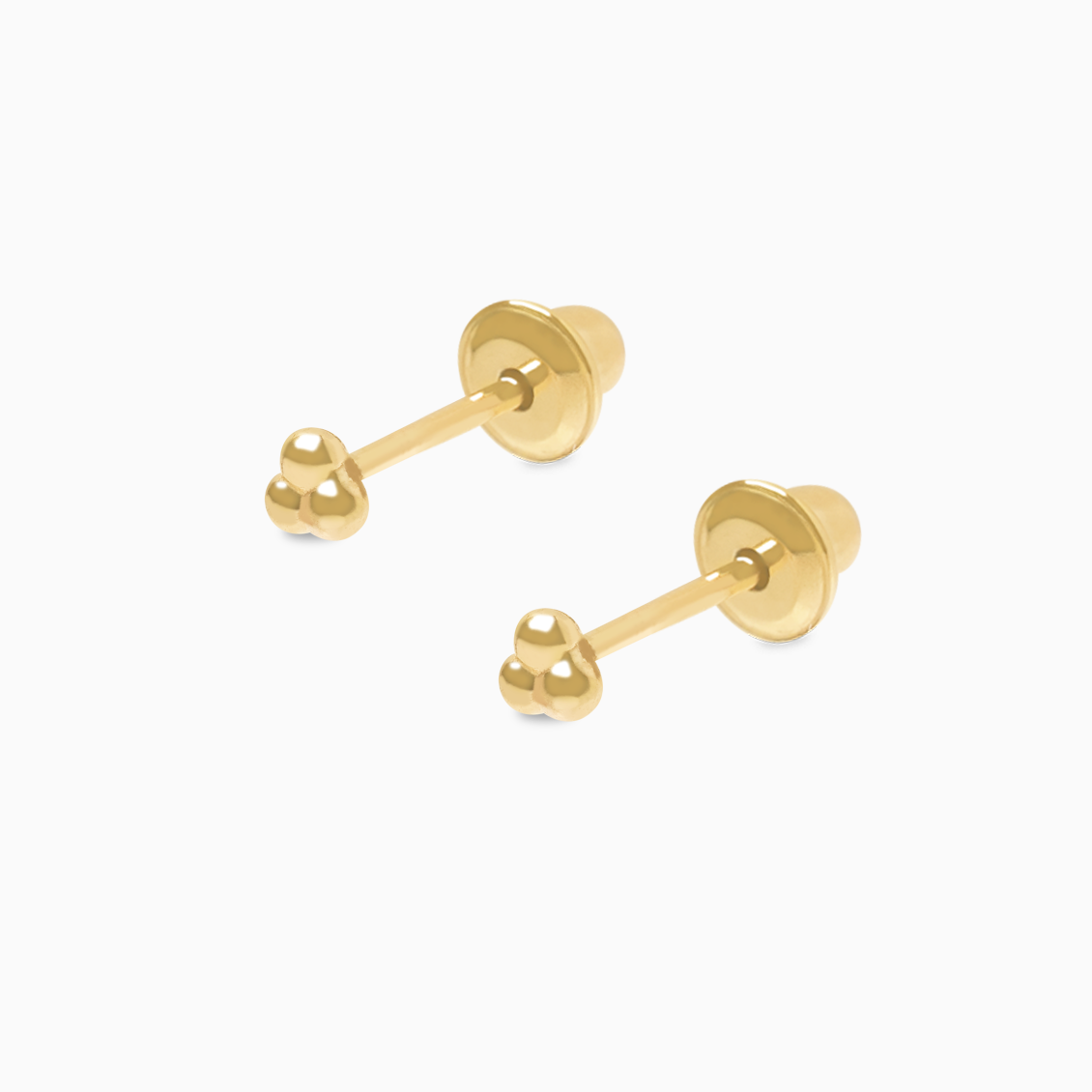 Aretes en oro amarillo de 18K bolitas