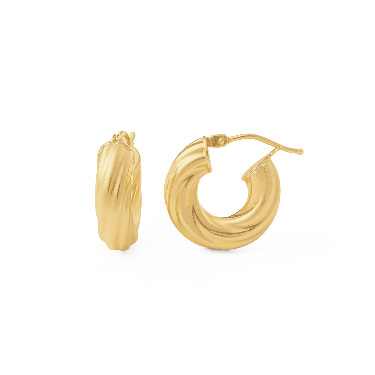 Argollas gruesas en oro amarillo 18k con textura 4.8m Aldo Co