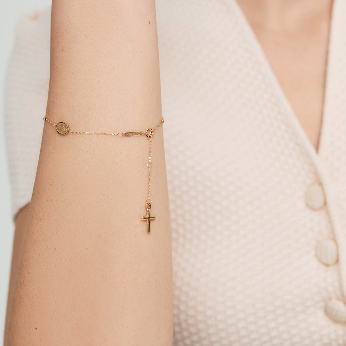 Pulsera oro amarillo de 18K rosario