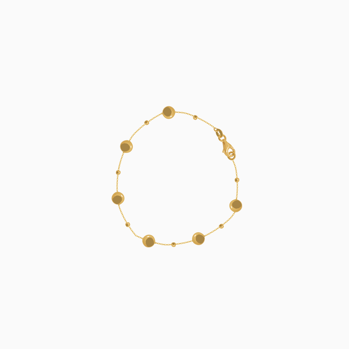 Pulsera oro amarillo 18K con beads