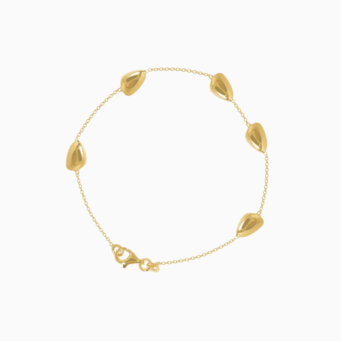 Pulsera en oro amarillo de 18K con cadena y beads intercalados