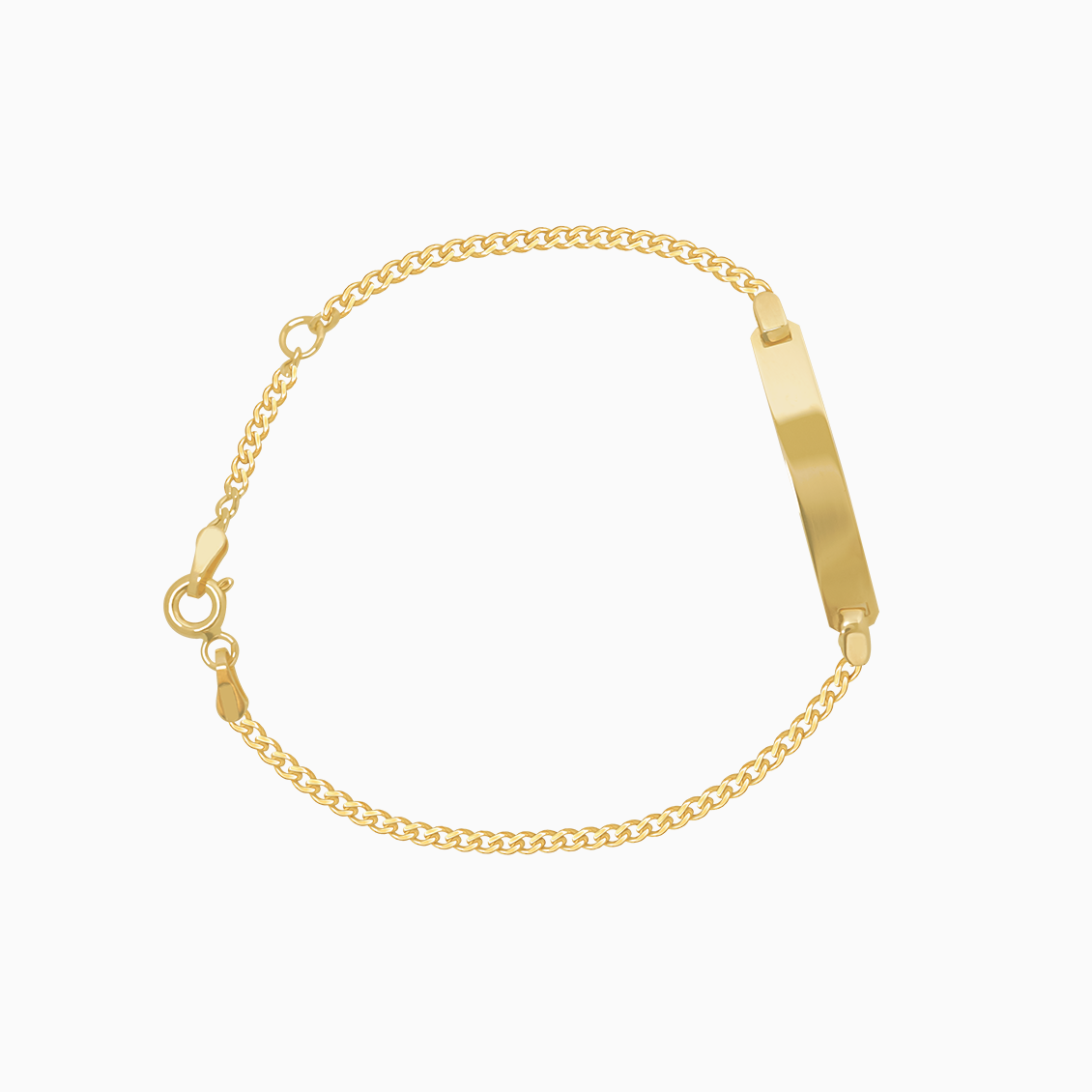 Pulsera en oro amarillo de 18K con placa rectangular