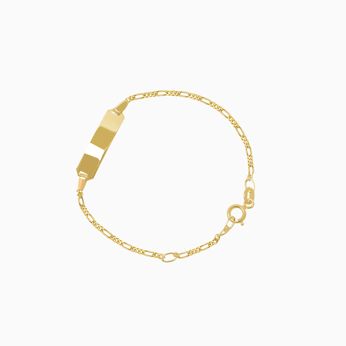 Pulsera en oro amarillo de 18K con placa rectangular