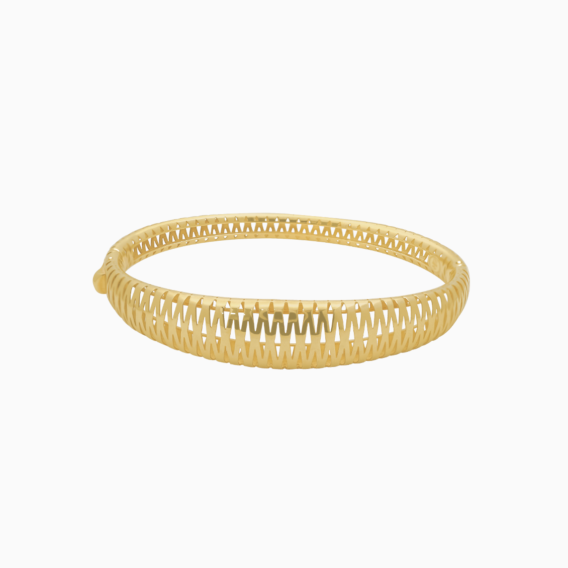 Pulsera en oro amarillo de 18K bangle con ranuras caladas