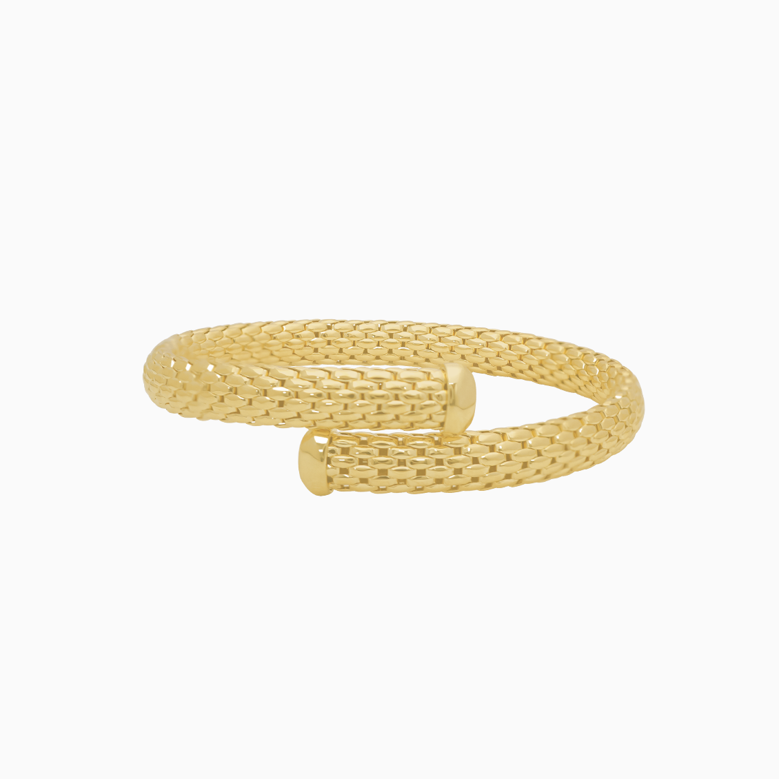 Pulsera en oro amarillo de 18K bangle oval tipo acordonada