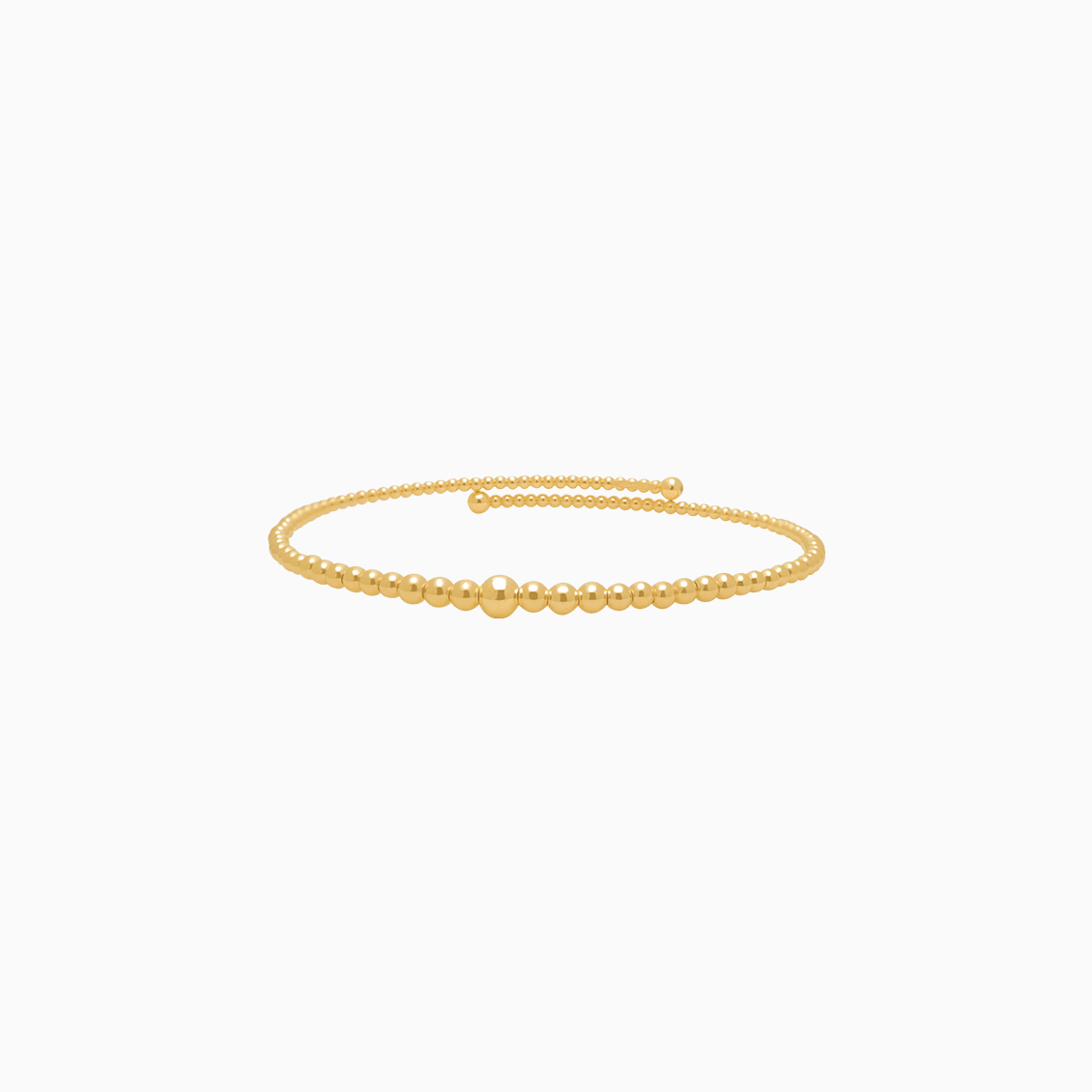 Pulsera oro amarillo 18K oval c/ bolitas en degrade