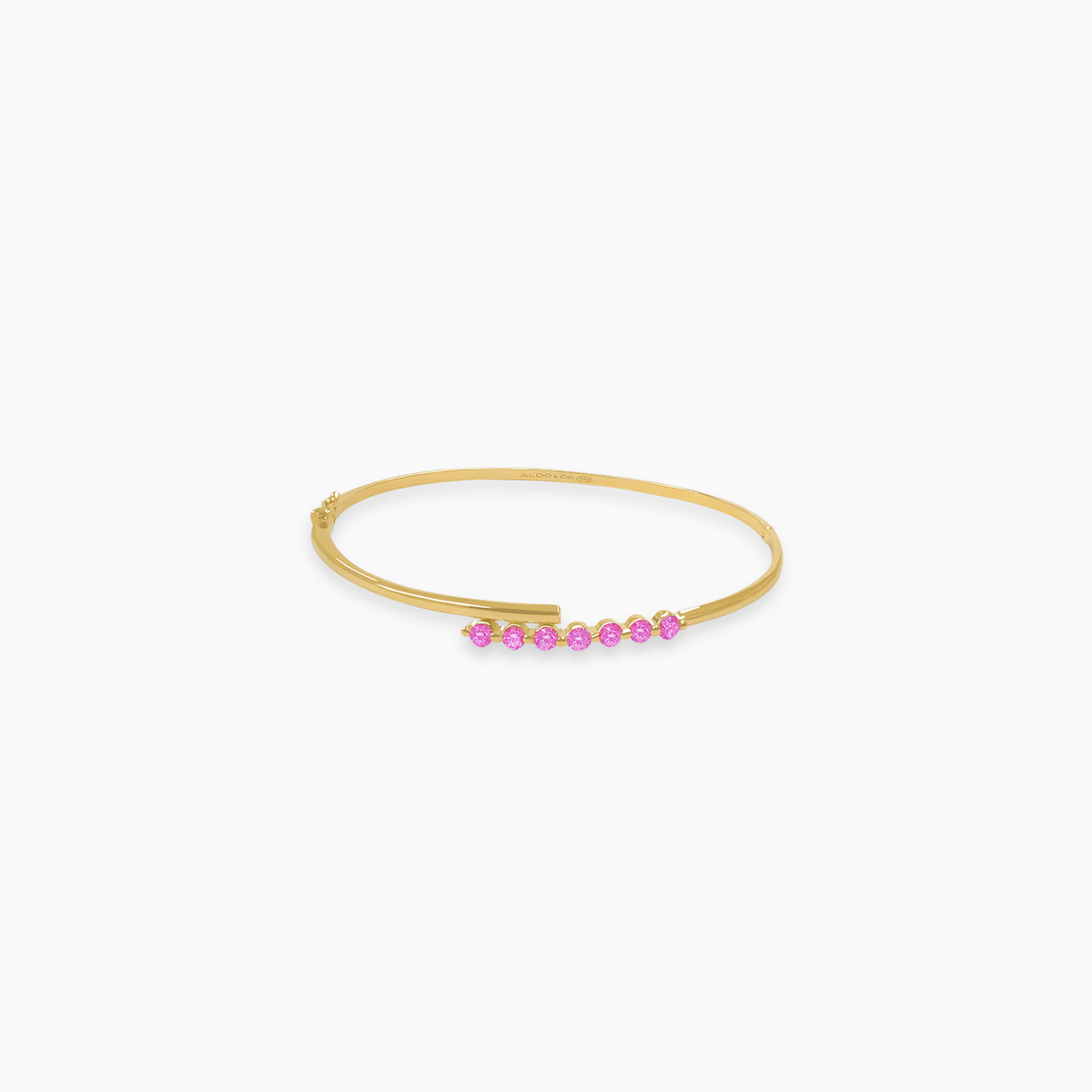 Pulsera oro amarillo 18K bangle con zafiros violetas