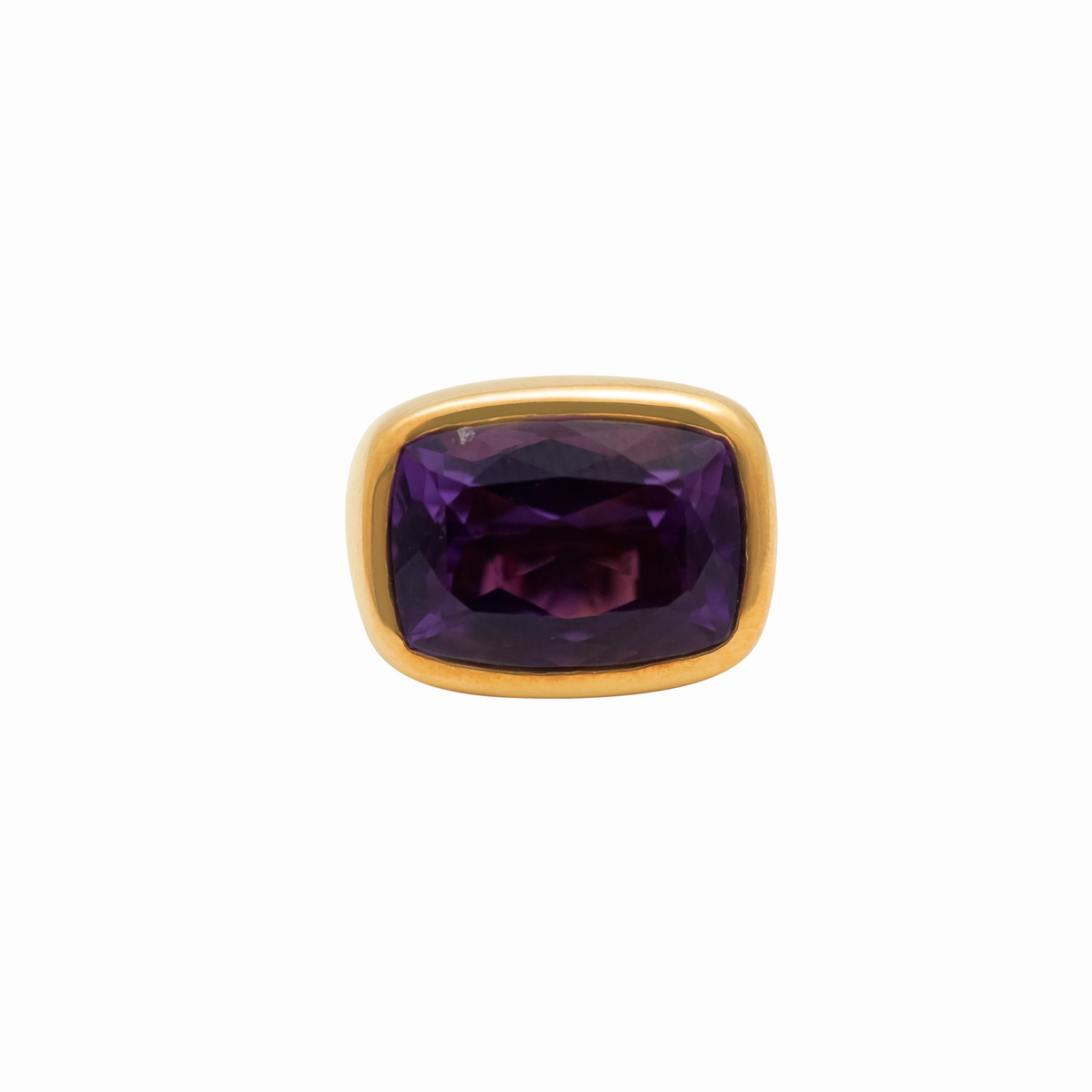 Anillo oro amarillo 18K con amatista