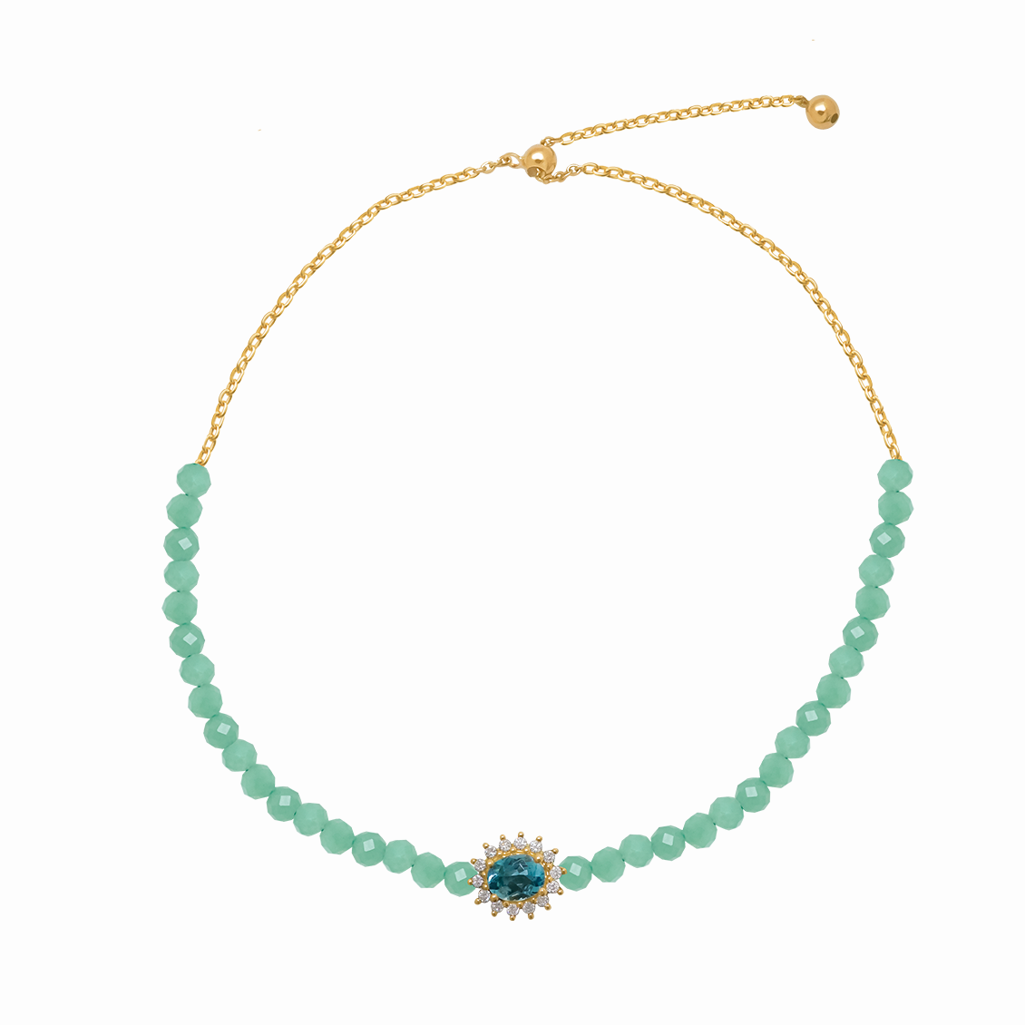 Pulsera en oro amarillo 18K con dije Lady Di. y cuentas agatas regulables