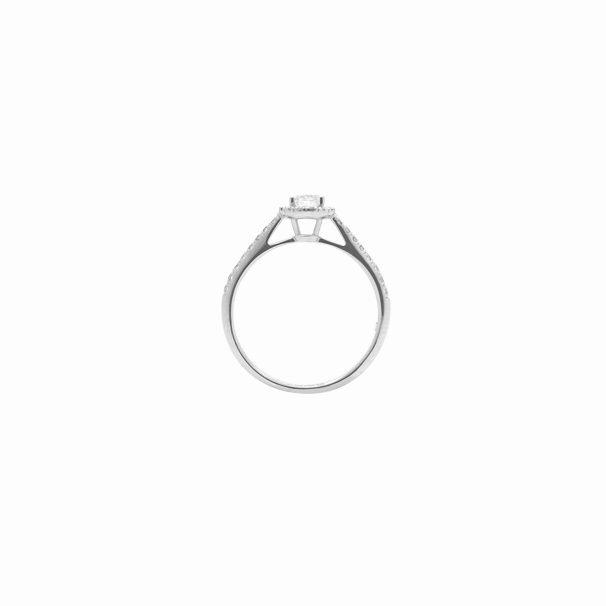 Anillo de compromiso modelo Promesa con brillante de 0.28 ct y laterales