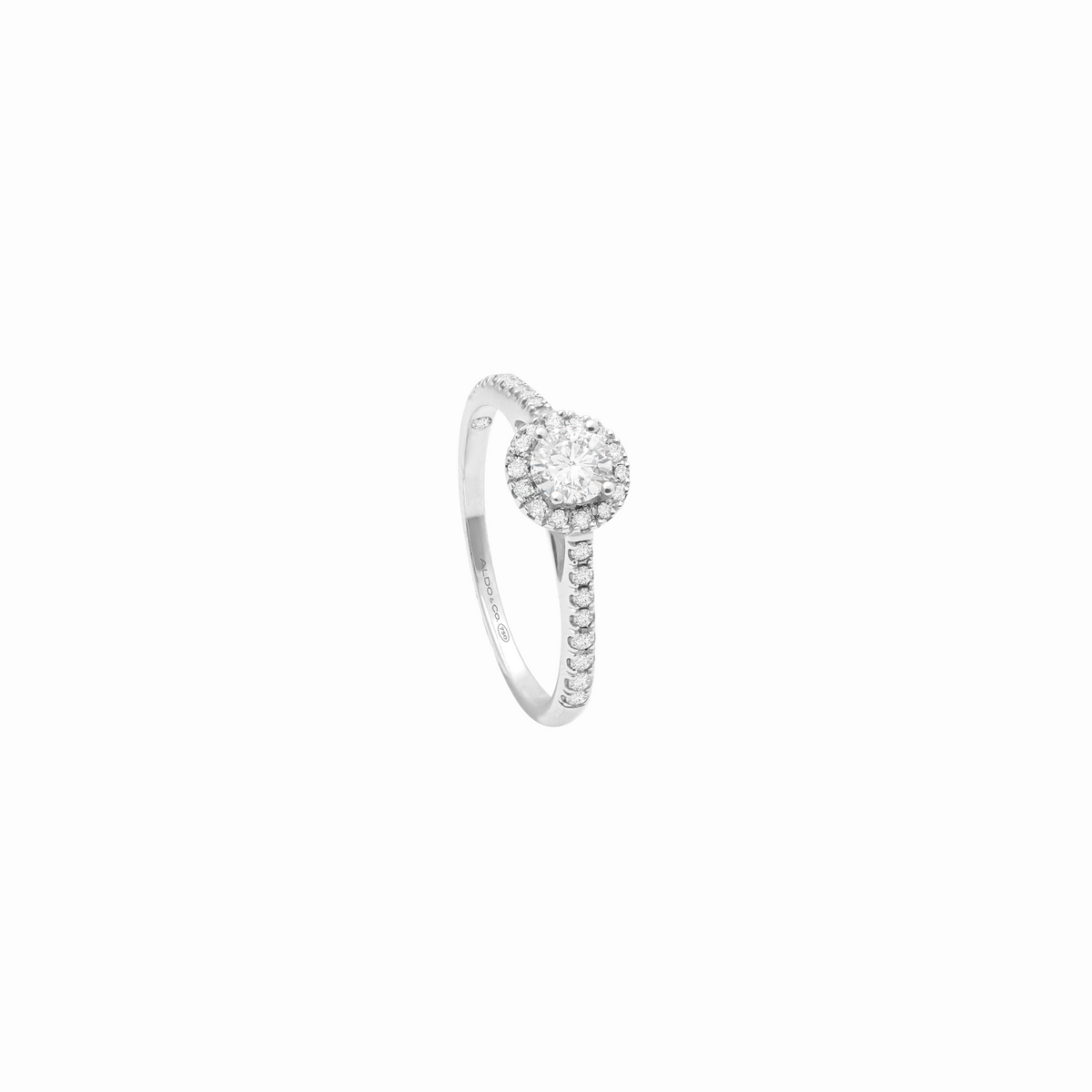 Anillo de compromiso modelo Promesa con brillante de 0.28 ct y laterales