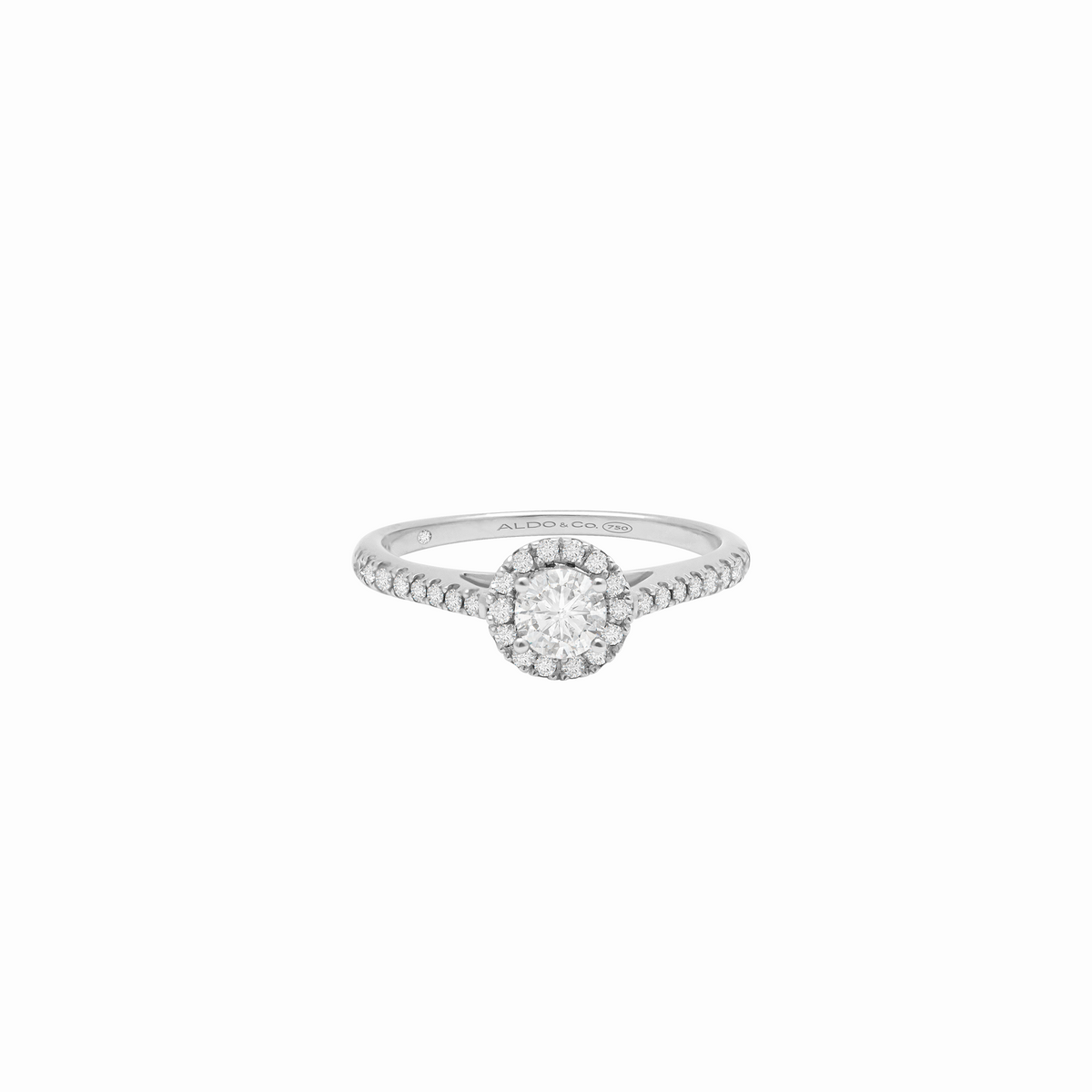 Anillo de compromiso modelo Promesa con brillante de 0.28 ct y laterales