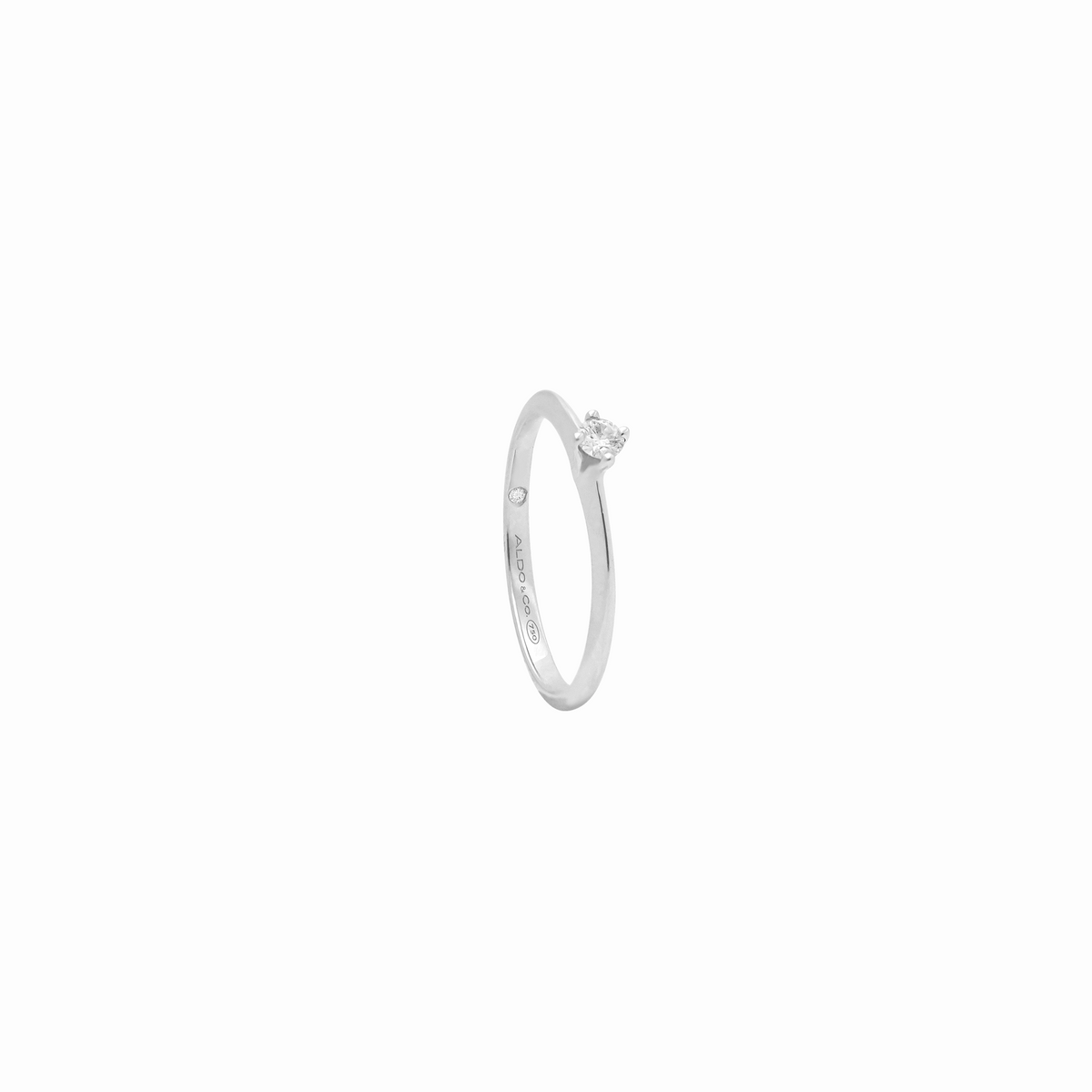 Anillo en oro blanco de 18K modelo Dulce Amor con brillante de 0.10 ct