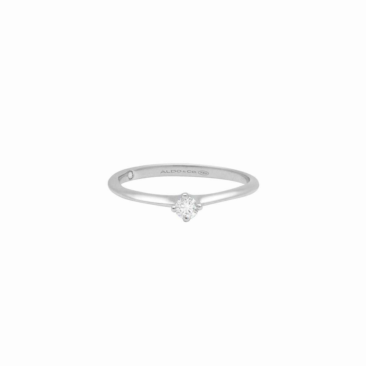 Anillo en oro blanco de 18K modelo Dulce Amor con brillante de 0.10 ct
