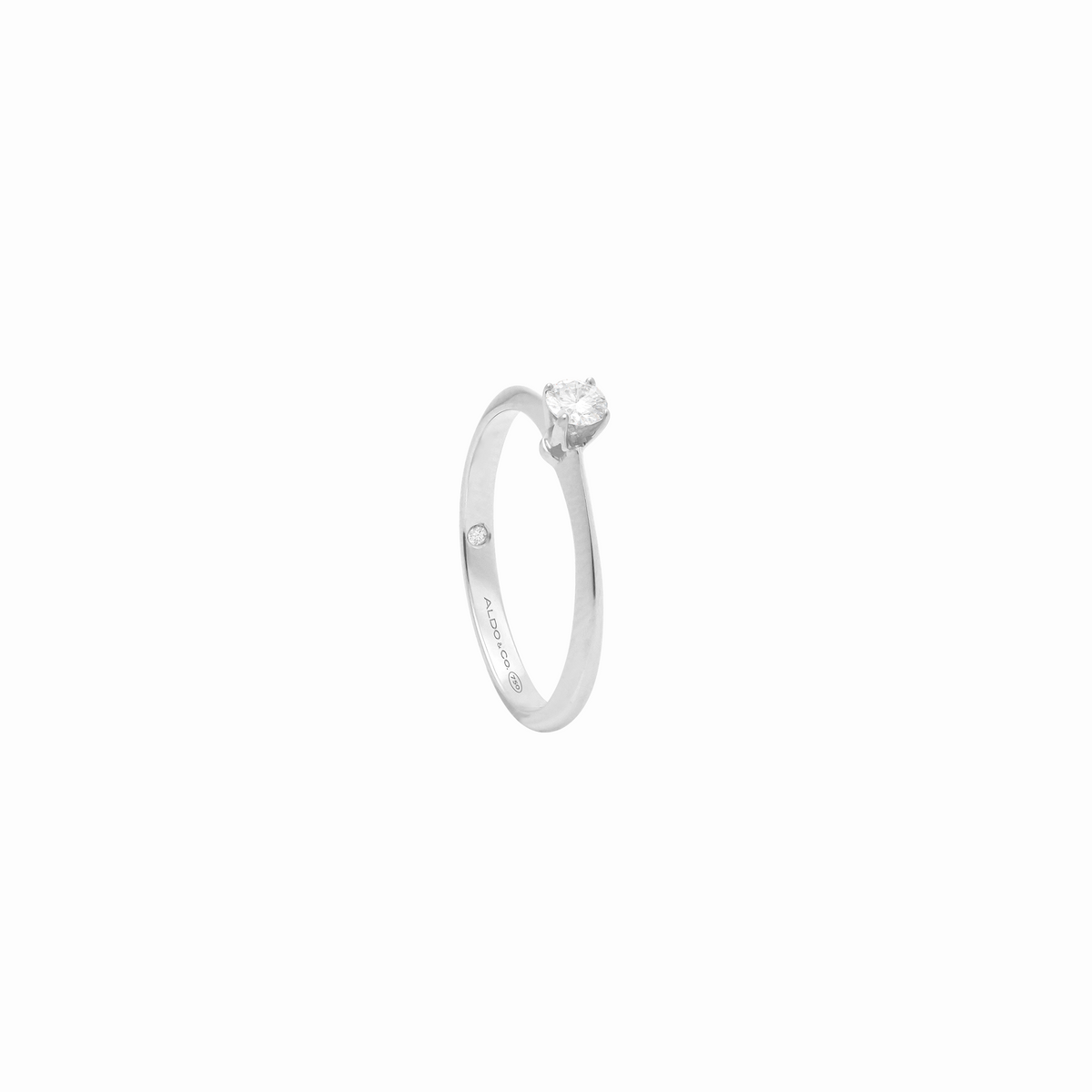 Anillo en oro blanco de 18K modelo Eterno con brillante de 0.14 ct